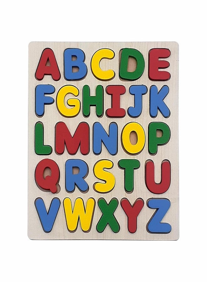 KODITHAL Preschool Wooden Educational Puzzle - Learn Capital Alphabet, Colourful Montessori Toy for Kids, Develops Hand-Eye Coordination & Motor Skills (Alphabet) - Image 1